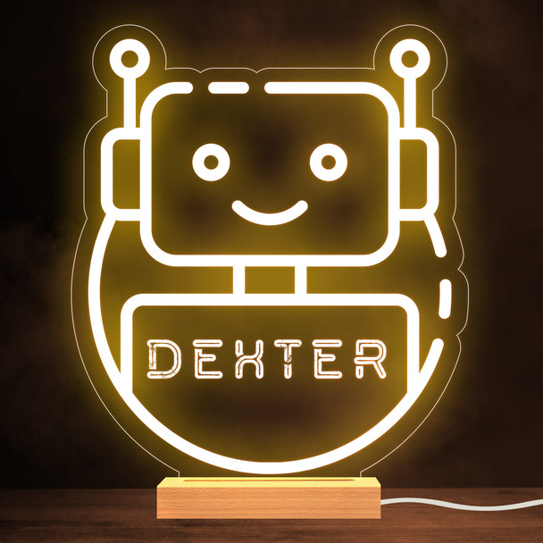 Boys Kids Robot Android Personalized Gift Warm White Lamp Night Light