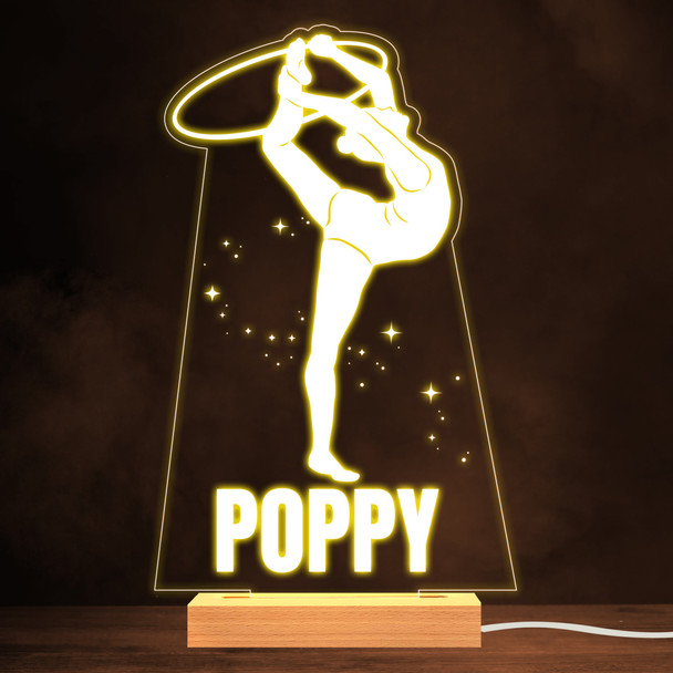 Girls Gymnastic Hula Hoop Stars Gymnast Sports Fitness White Lamp Night Light Girls Gymnastic Hula Hoop Stars Gymnast Sports Fitness White Lamp Night Light