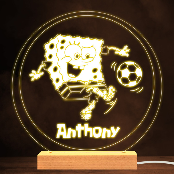 Sponge Bob SquarePants English Football Soccer Kid's Cartoon TV Personalized White Lamp Night Light