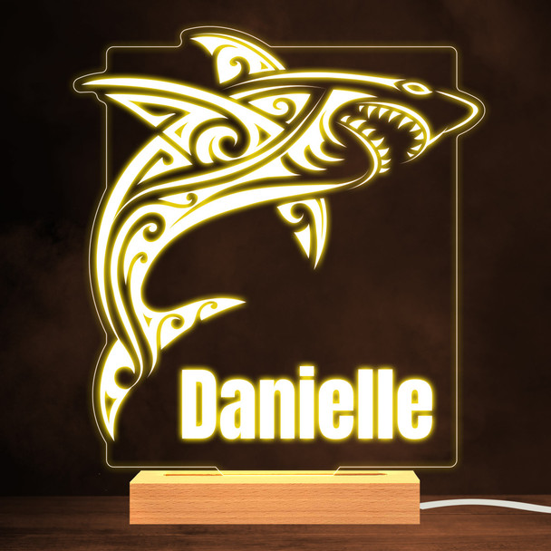 Polynesian Shark Decorative Pattern Warm Lamp Personalized Gift Night Light