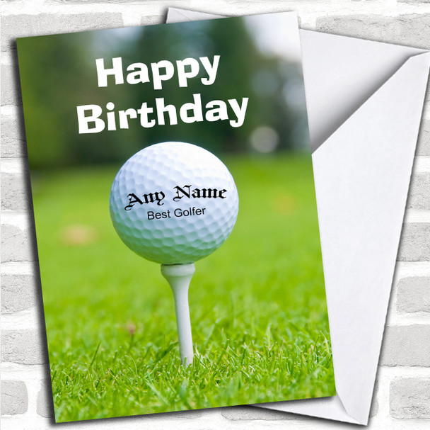 Golf Ball Golfing Fan Funny Personalized Birthday Card