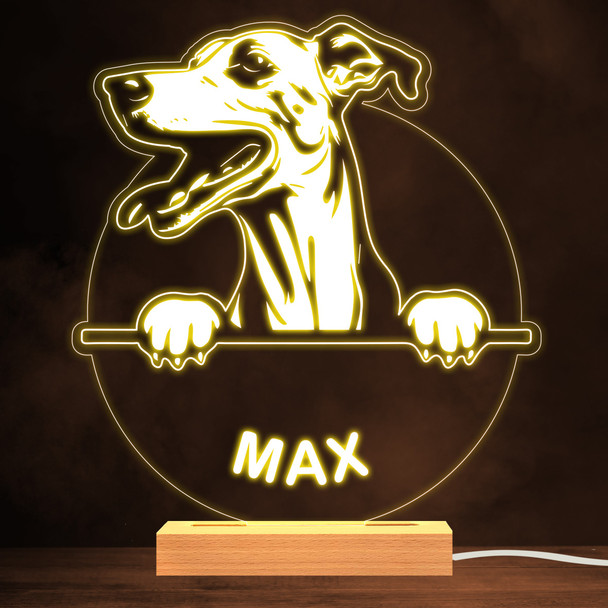 Whippet Dog Pet Silhouette Warm White Lamp Personalized Gift Night Light