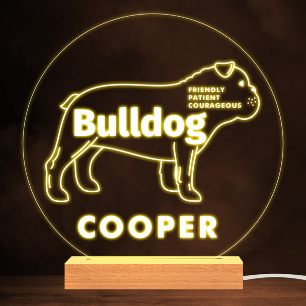 Bulldog Dog Pet Silhouette Personality Warm Lamp Personalized Gift Night Light