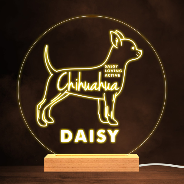 Chihuahua Dog Pet Silhouette Personality Warm Lamp Personalized Gift Night Light