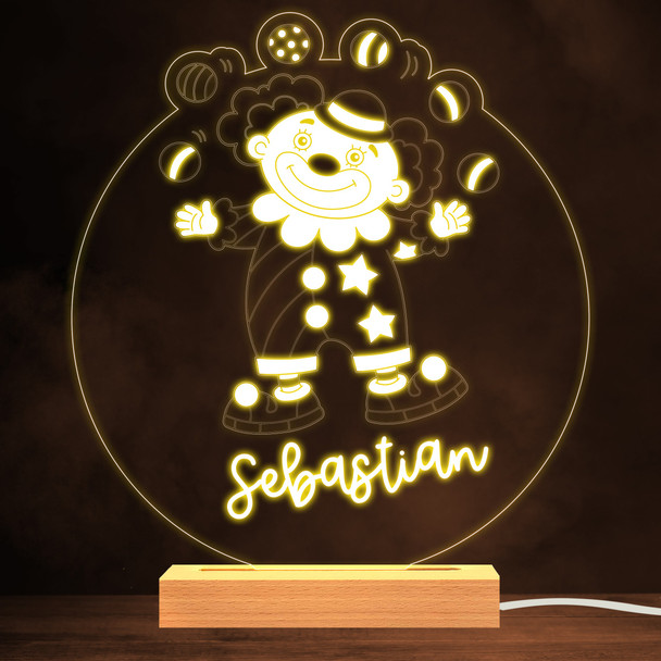 Clown With Balls Circus Juggling Warm White Lamp Personalized Gift Night Light