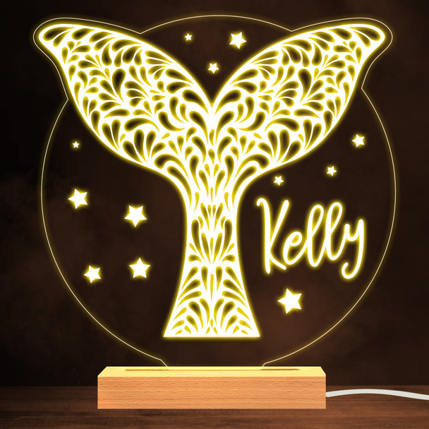 Decorative Whale Tail Stars Warm White Lamp Personalized Gift Night Light