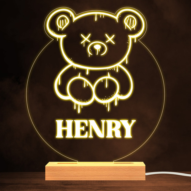 Gothic Dead Teddy Bear Toy Warm White Lamp Personalized Gift Night Light