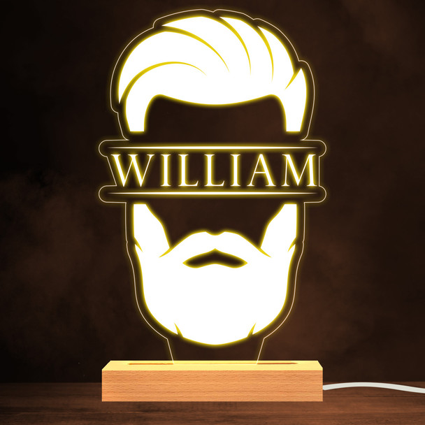 Bearded Man Stylish Warm White Lamp Personalized Gift Night Light