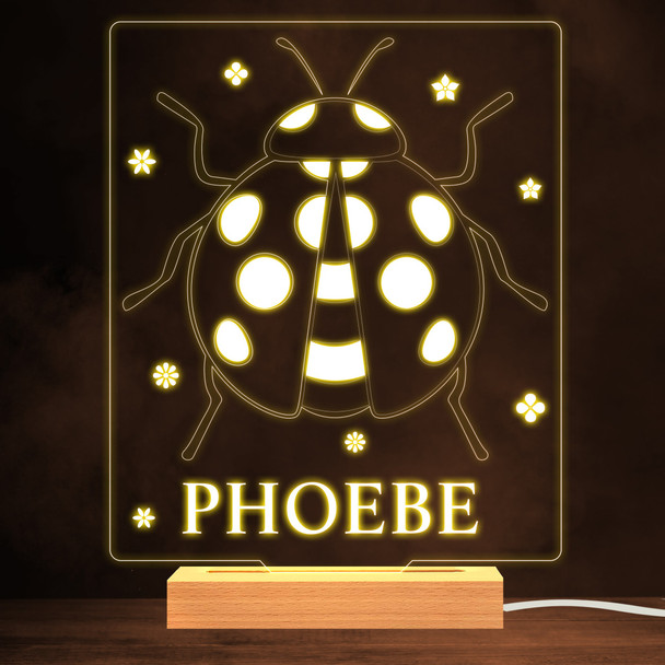 Ladybug Stars Insect Warm White Lamp Personalized Gift Night Light