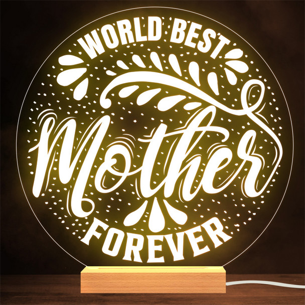 Worlds Best Mother Mother's Day Round Personalized Gift Lamp Night Light