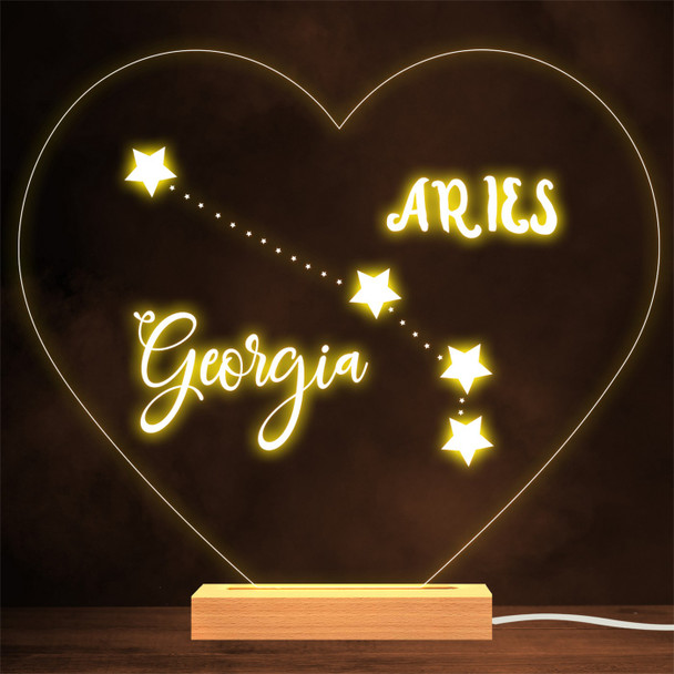 Constellations Zodiac Sign Aries Personalized Gift Lamp Night Light
