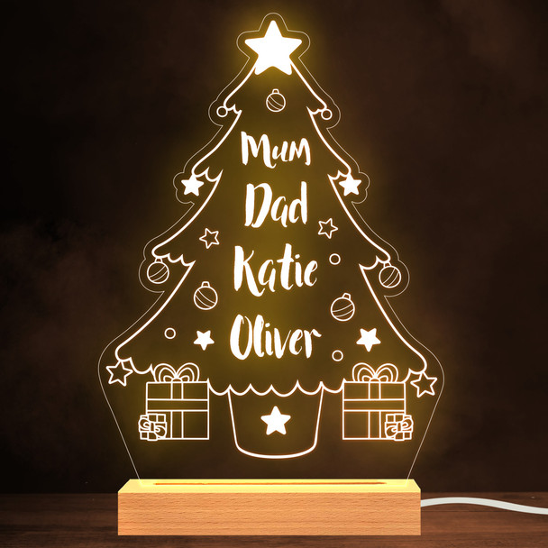 Christmas Tree Family Names Home Gift Personalized Gift Lamp Night Light