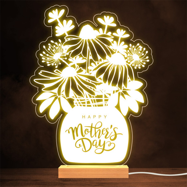 Happy Mother's Day Flowers In A Vase Mum or Mom Bouquet Personalized Gift Lamp Night Light