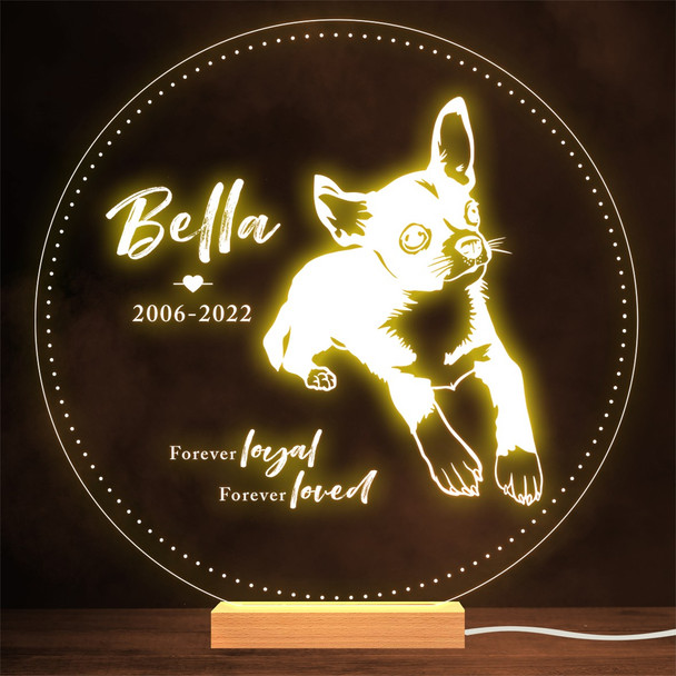 Chihuahua Dog Memorial Pet Loss Forever Loyal Personalized Gift Lamp Night Light