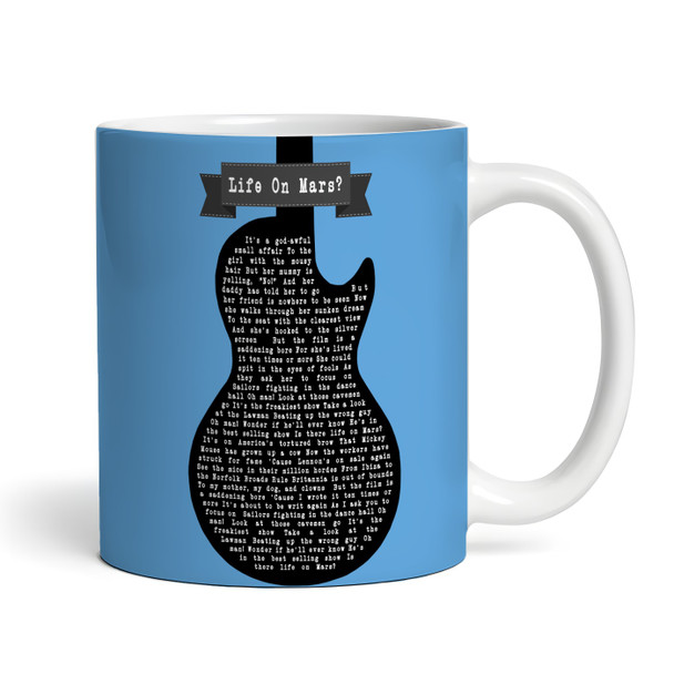 Blue Guitar Any Song Lyrics Custom Music Gift Coffee Tea Cup Personalized Mug