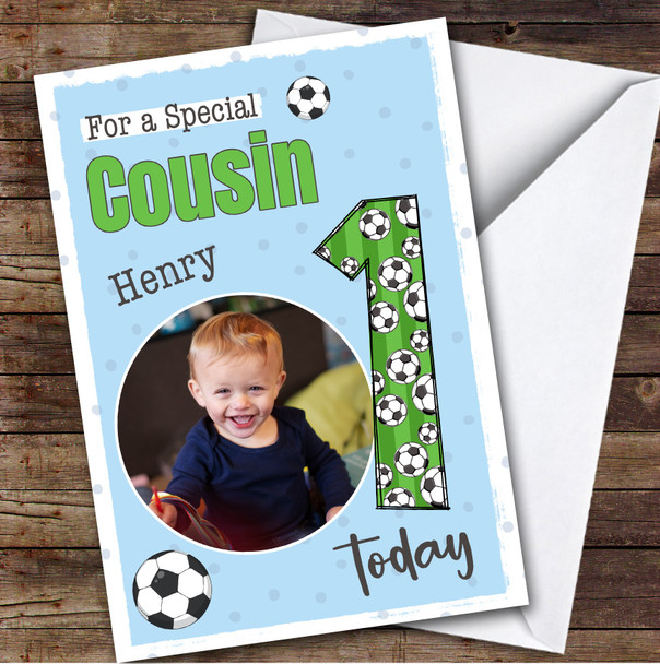 1st Cousin Football Custom Personalized Birthday Card