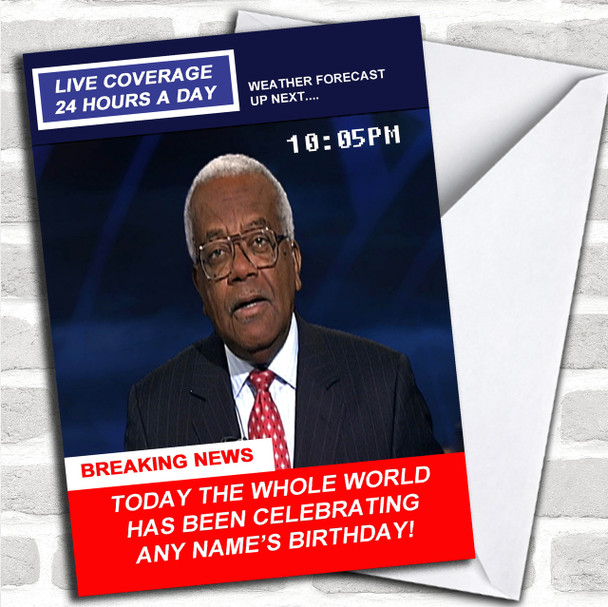 Spoof Tv News Flash Funny Personalized Birthday Card