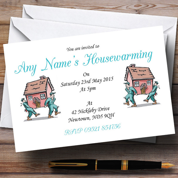Removal Men Housewarming Party Personalized Invitations
