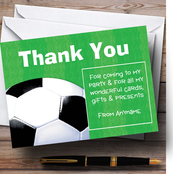 Football Pitch Ball Soccer Personalized Birthday Party Thank You Cards