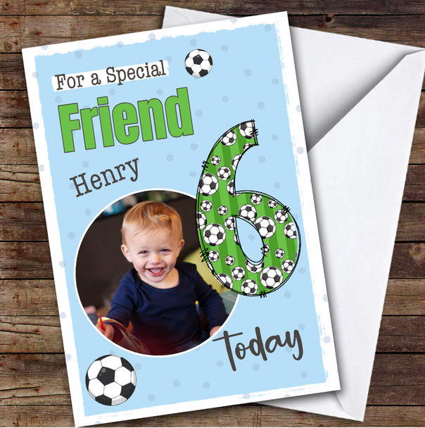 6th Friend Football Custom Personalized Birthday Card