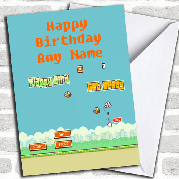 Flappy Bird Game Funny Joke Personalized Birthday Card