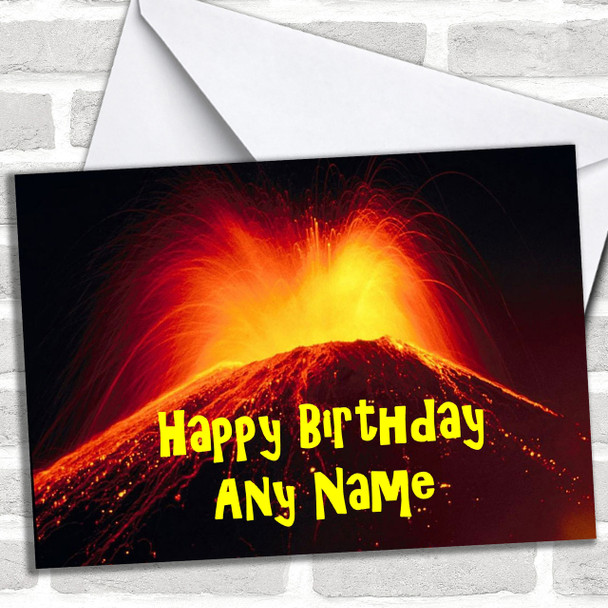 Volcano Personalized Birthday Card