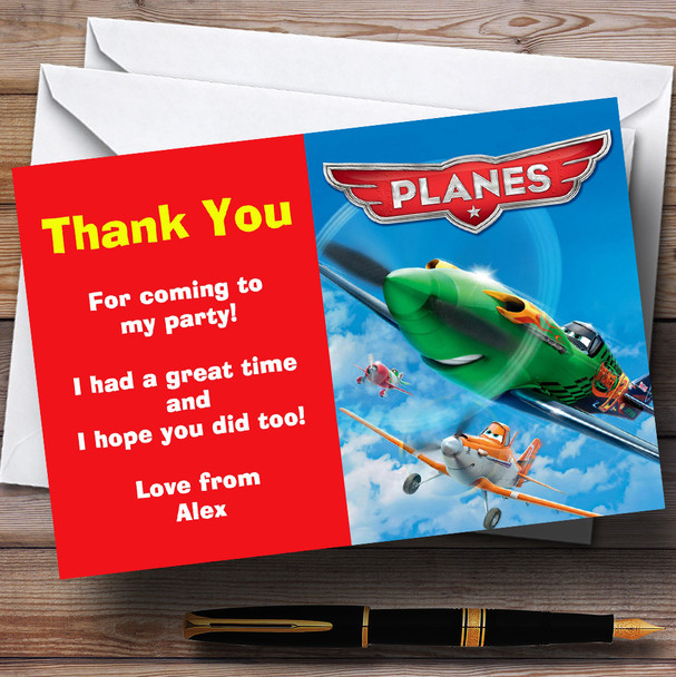Disney Planes Personalized Children's Birthday Party Thank You Cards