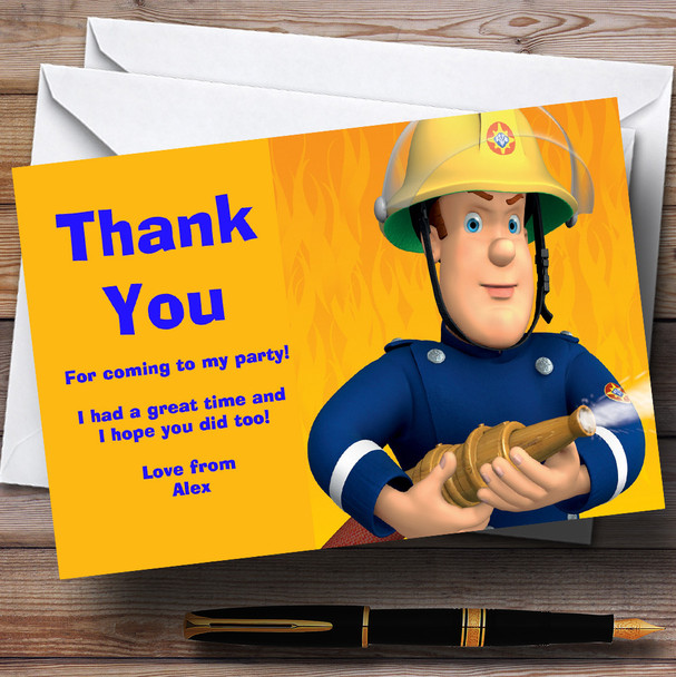 Fireman Sam Personalized Children's Birthday Party Thank You Cards
