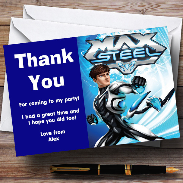 Max Steel Personalized Children's Birthday Party Thank You Cards