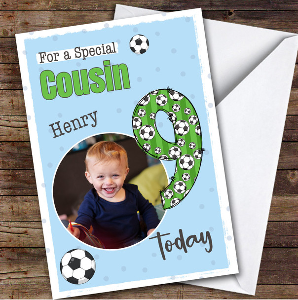 9th Cousin Football Custom Personalized Birthday Card