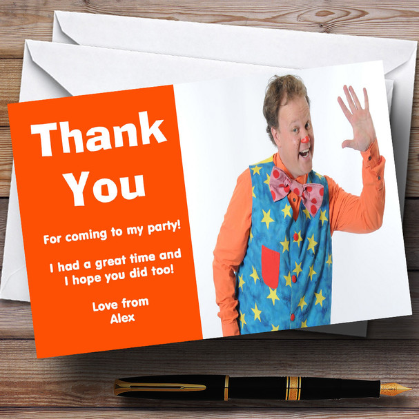 Mr Tumble Orange Personalized Children's Birthday Party Thank You Cards