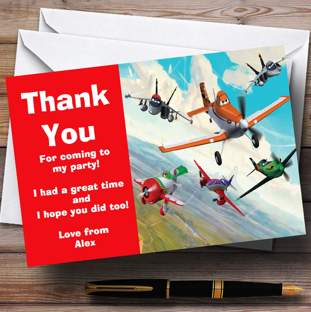 Planes Disney Personalized Children's Birthday Party Thank You Cards