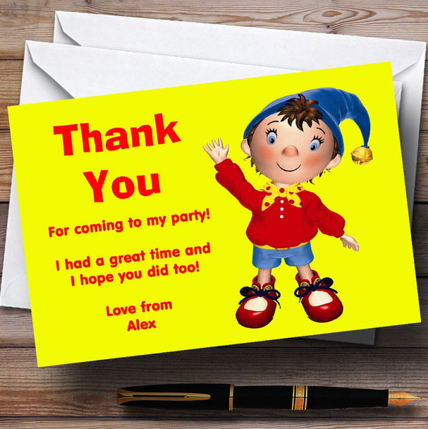 Yellow Noddy Personalized Children's Birthday Party Thank You Cards