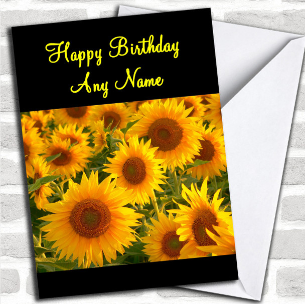 Pretty Sunflowers Personalized Birthday Card