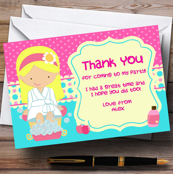 Makeover Nail Spa Personalized Birthday Party Thank You Cards