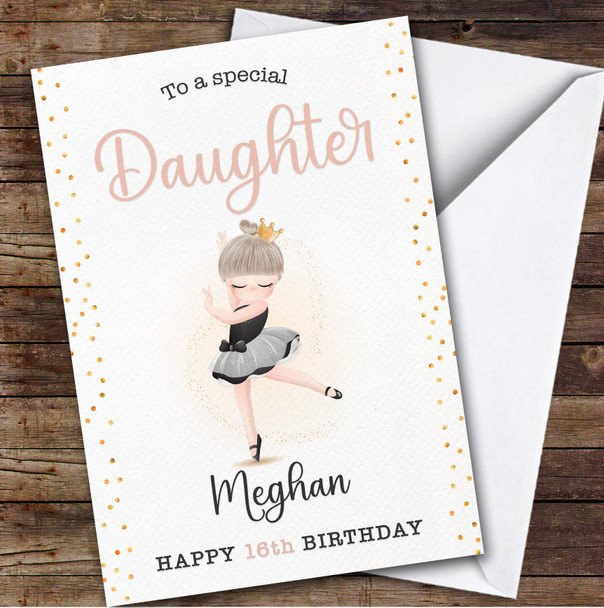 Daughter 16th Ballet Dancer Ballerina Teenager Custom Personalized Birthday Card