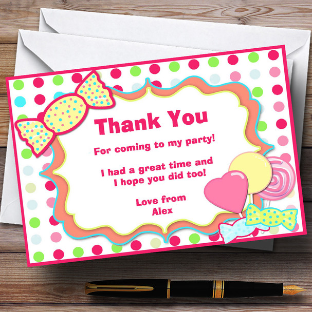 Sweety Tree Personalized Birthday Party Thank You Cards