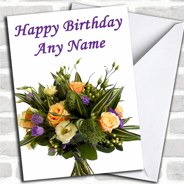 Bunch Of Flowers Personalized Birthday Card