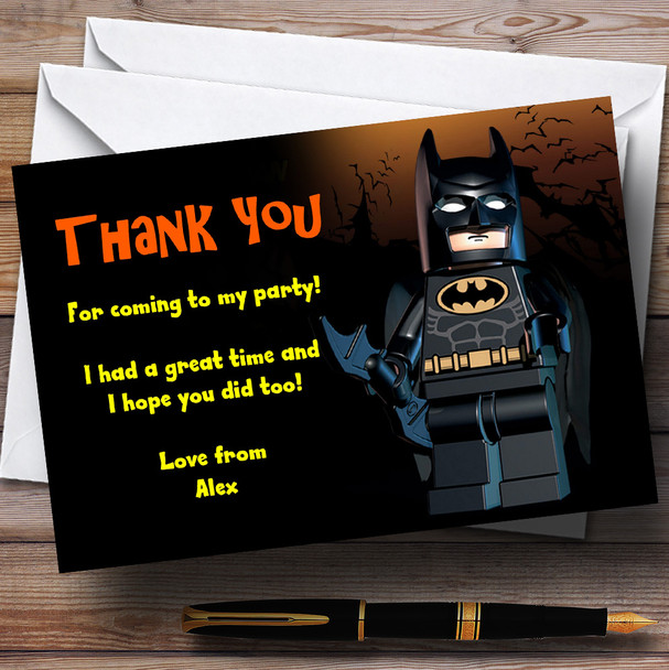 Lego Batman Personalized Children's Party Thank You Cards