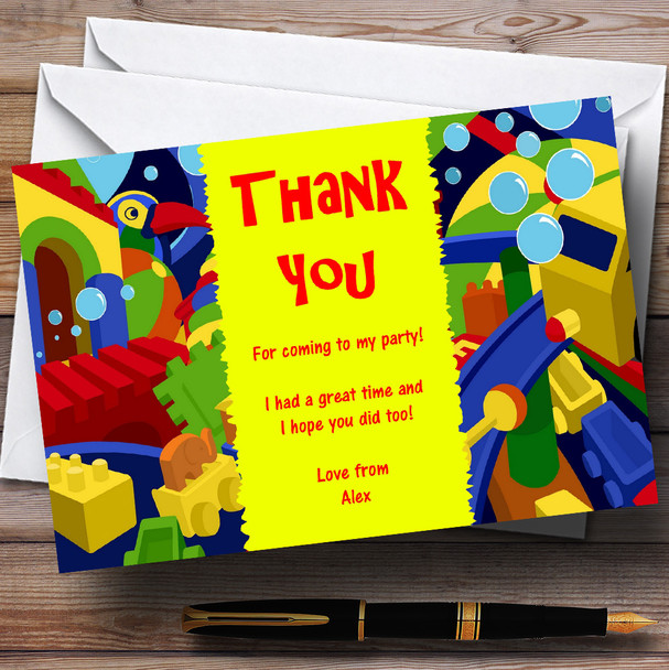 Toys Personalized Children's Party Thank You Cards
