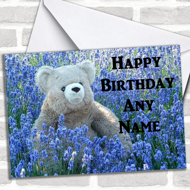 Pretty Teddy Personalized Birthday Card