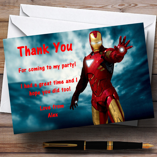 Iron Man Personalized Children's Party Thank You Cards