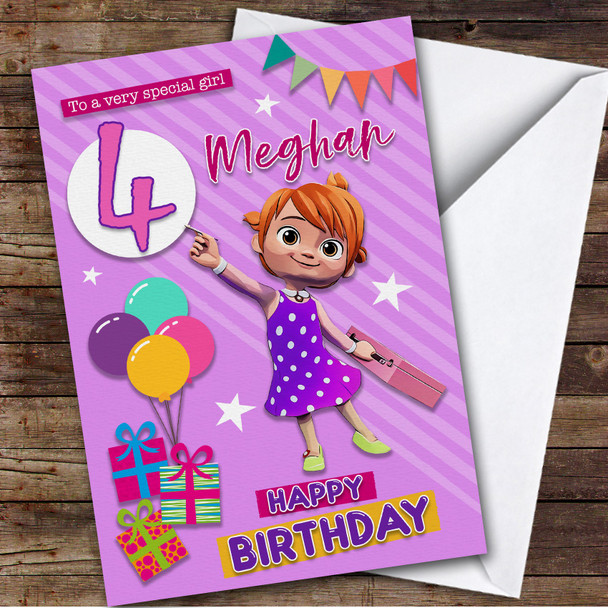 Purple Cocomelon Balloons Presents Yoyo Any Age Personalized Kid's Birthday Card Purple Cocomelon Balloons Presents Yoyo Any Age Personalized Kid's Birthday Card