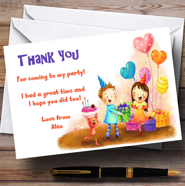 Cute Personalized Children's Party Thank You Cards