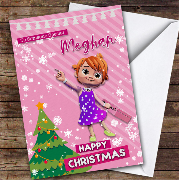 Purple Cocomelon s Presents YoYo Custom Kids Personalized Christmas Holiday Card