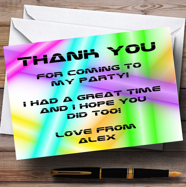 Laser Tag Personalized Party Thank You Cards