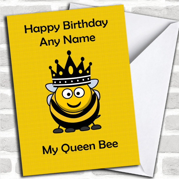 Funny Queen Bee Personalized Birthday Card