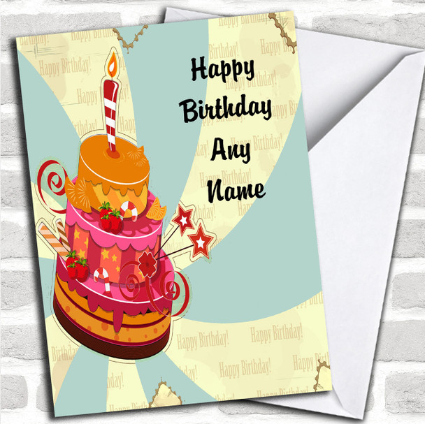 Funny Cake Deco Personalized Birthday Card