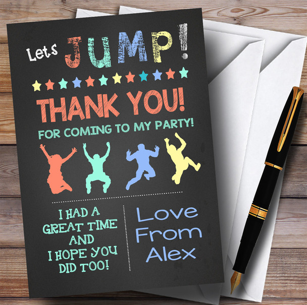 Chalk Pastel Boys Trampoline Party Thank You Cards
