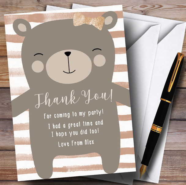 Large Teddy Bear Neutral Party Thank You Cards